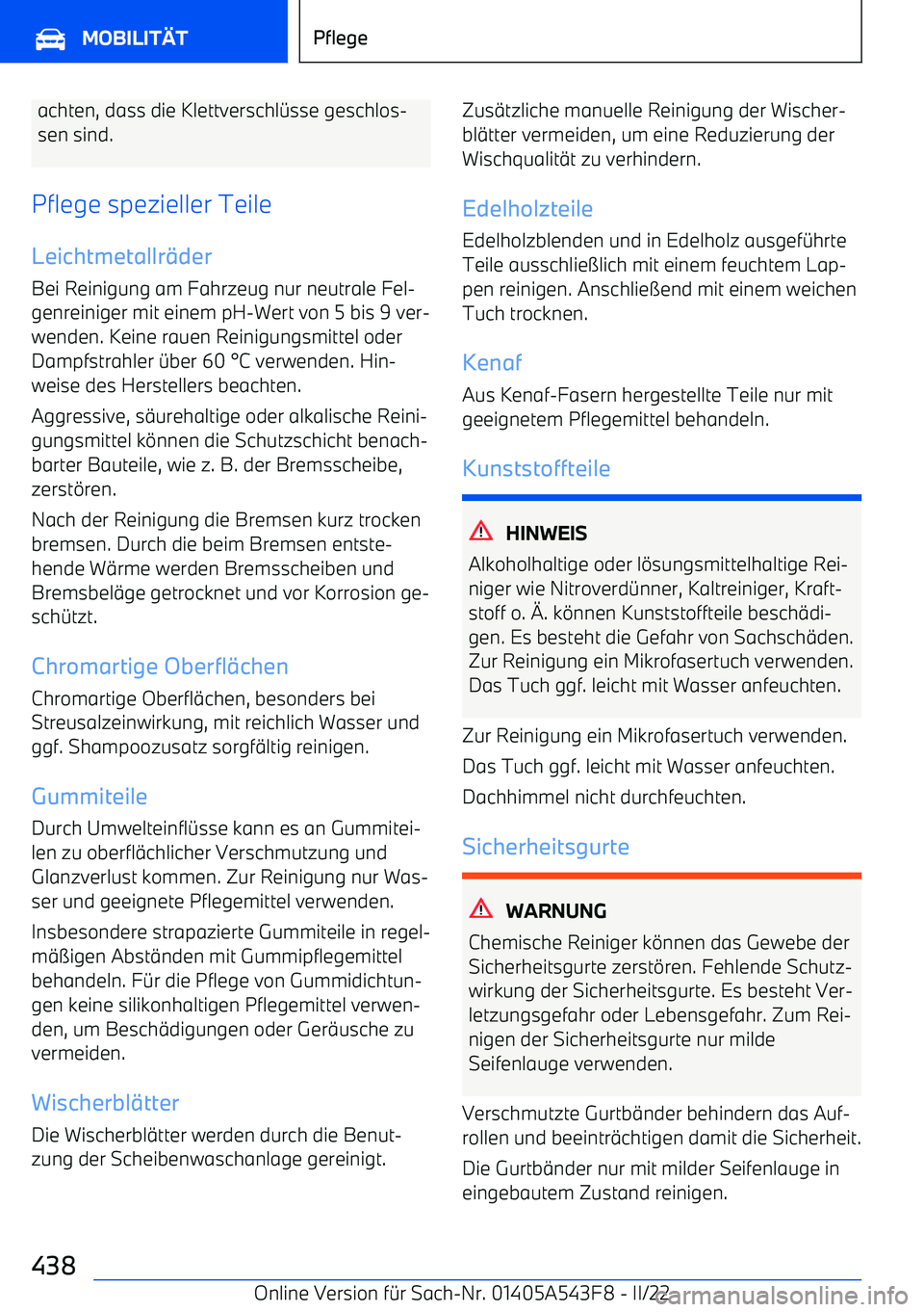 BMW X5 M 2022 Betriebsanleitungen (in German) achten, dass die Klettverschl BMW X5 M 2022 Betriebsanleitungen (in German) achten, dass die Klettverschl