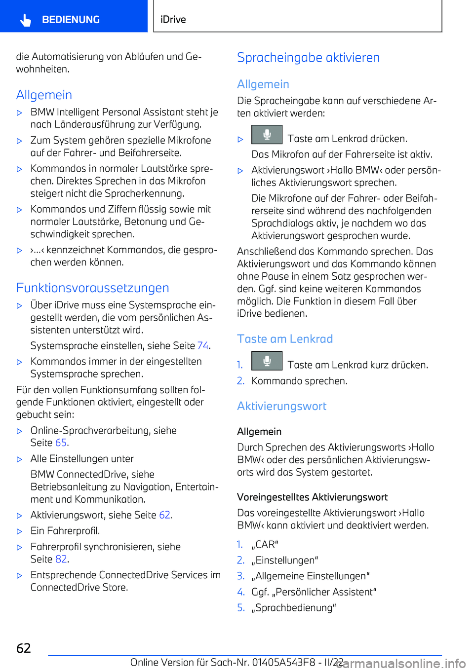 BMW X5 M 2022 Betriebsanleitungen (in German) die Automatisierung von Abl BMW X5 M 2022 Betriebsanleitungen (in German) die Automatisierung von Abl