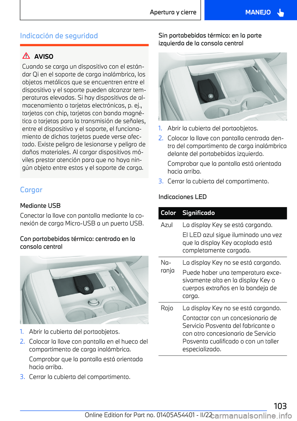 BMW X5 M 2022  Manuales de Empleo (in Spanish) Indicaci