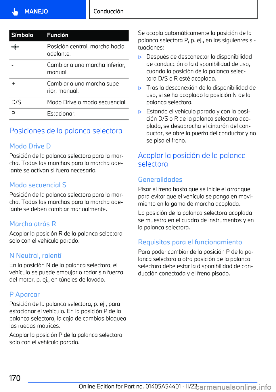 BMW X5 M 2022  Manuales de Empleo (in Spanish) S