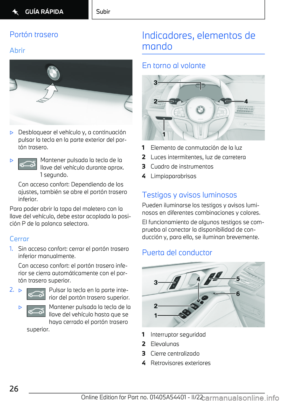 BMW X5 M 2022  Manuales de Empleo (in Spanish) Port