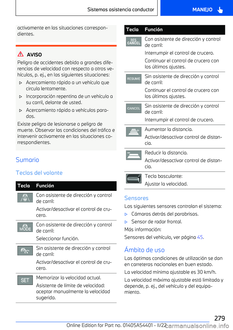 BMW X5 M 2022 Manuales de Empleo (in Spanish) activamente en las situaciones correspon BMW X5 M 2022 Manuales de Empleo (in Spanish) activamente en las situaciones correspon