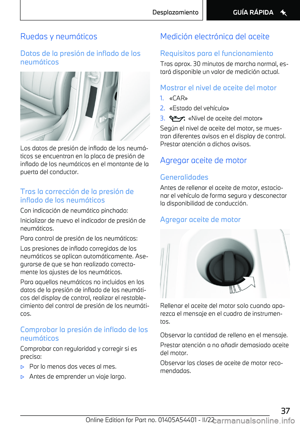 BMW X5 M 2022  Manuales de Empleo (in Spanish) Ruedas y neum