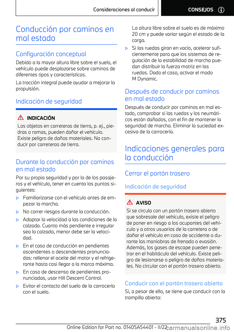 BMW X5 M 2022  Manuales de Empleo (in Spanish) Conducci