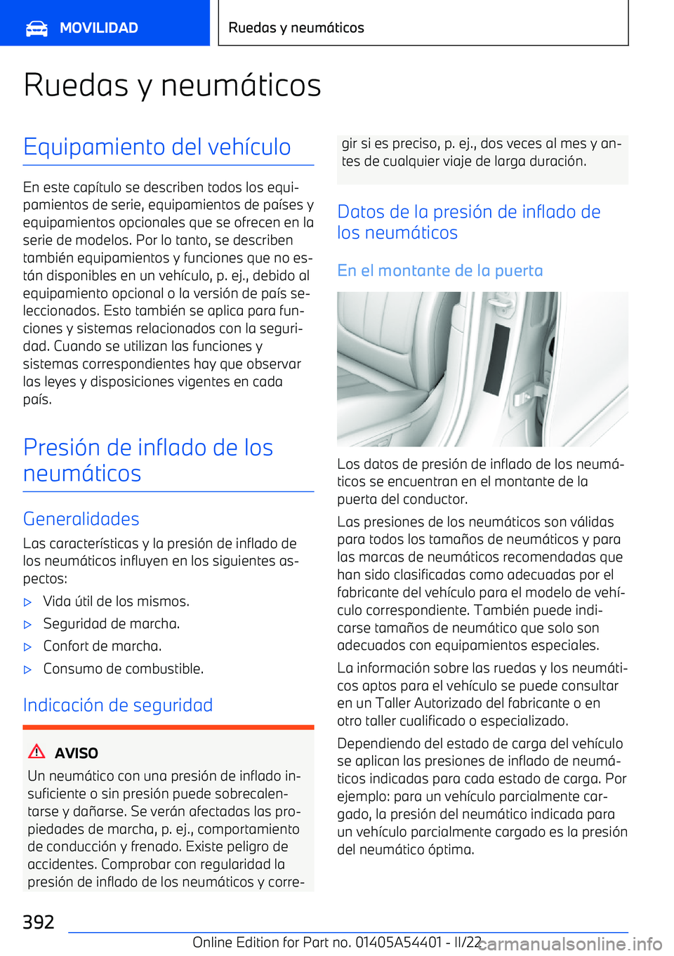 BMW X5 M 2022 Manuales de Empleo (in Spanish) Ruedas y neum BMW X5 M 2022 Manuales de Empleo (in Spanish) Ruedas y neum