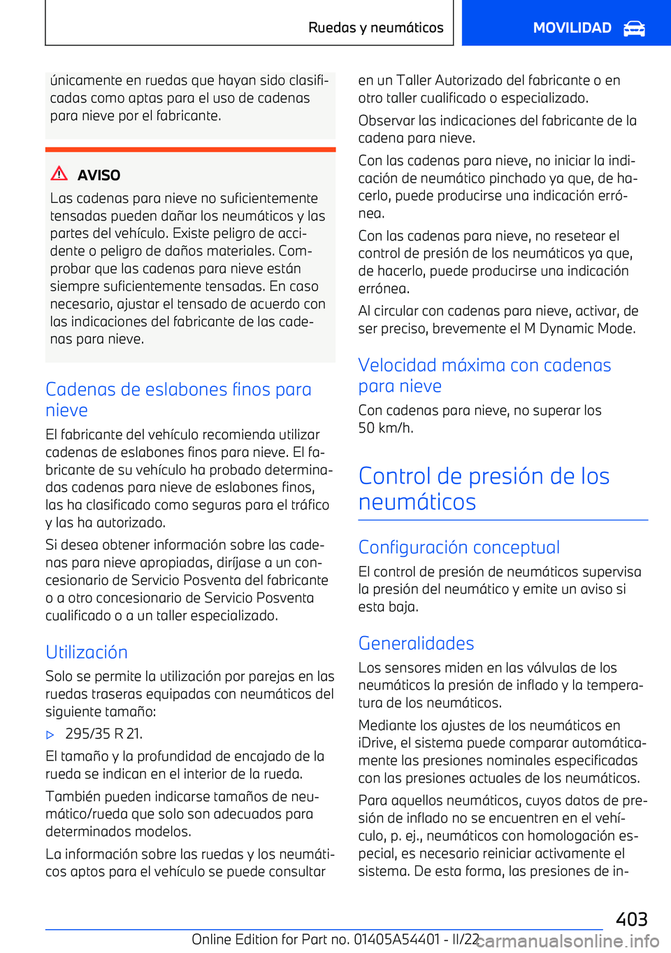 BMW X5 M 2022  Manuales de Empleo (in Spanish) 