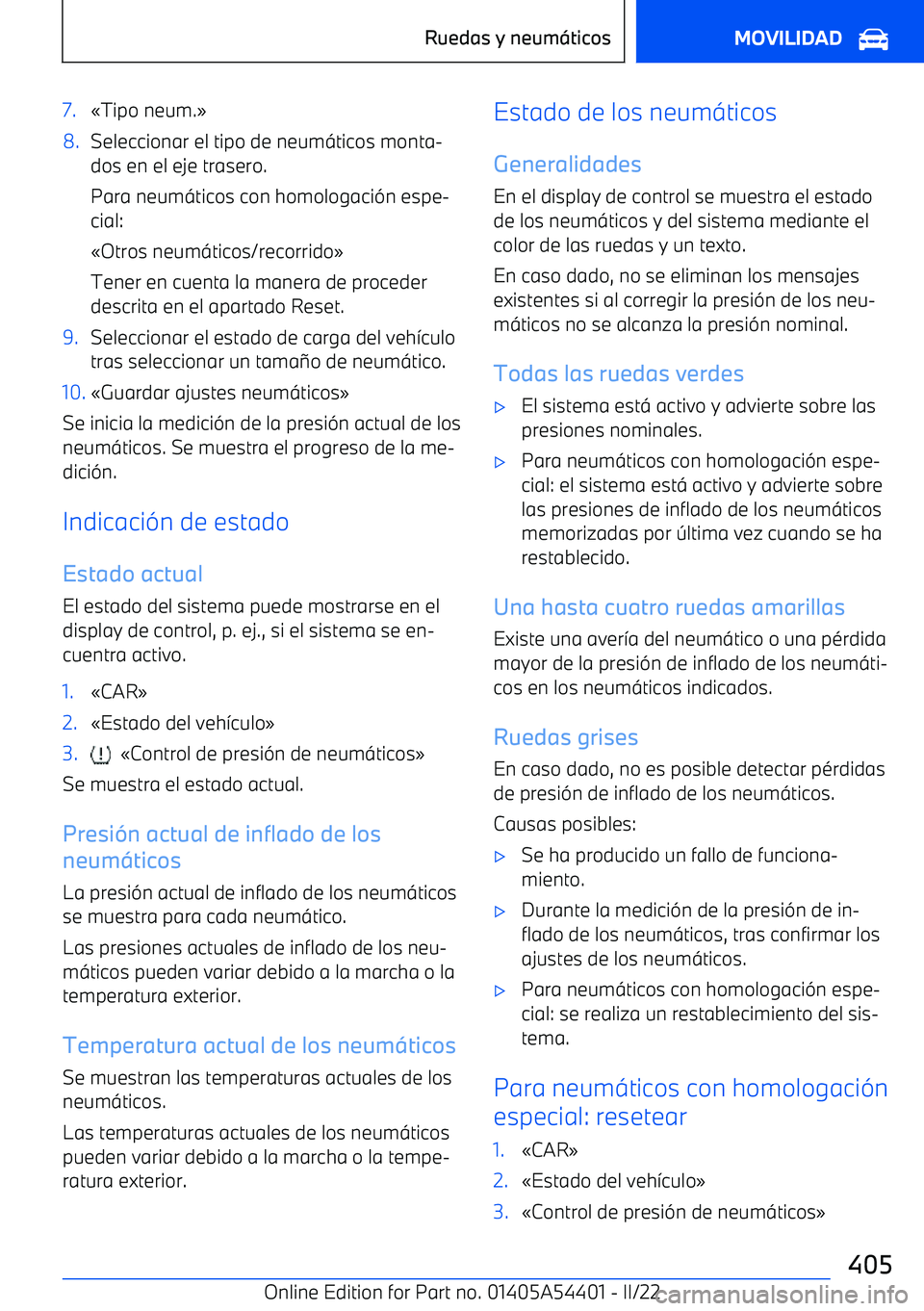 BMW X5 M 2022  Manuales de Empleo (in Spanish) 7.