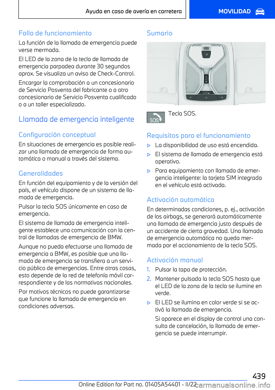 BMW X5 M 2022 Manuales de Empleo (in Spanish) Fallo de funcionamientoLa funci BMW X5 M 2022 Manuales de Empleo (in Spanish) Fallo de funcionamientoLa funci