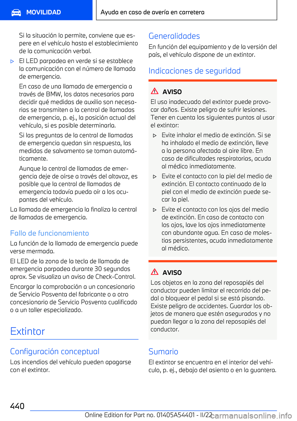 BMW X5 M 2022 Manuales de Empleo (in Spanish) Si la situaci BMW X5 M 2022 Manuales de Empleo (in Spanish) Si la situaci