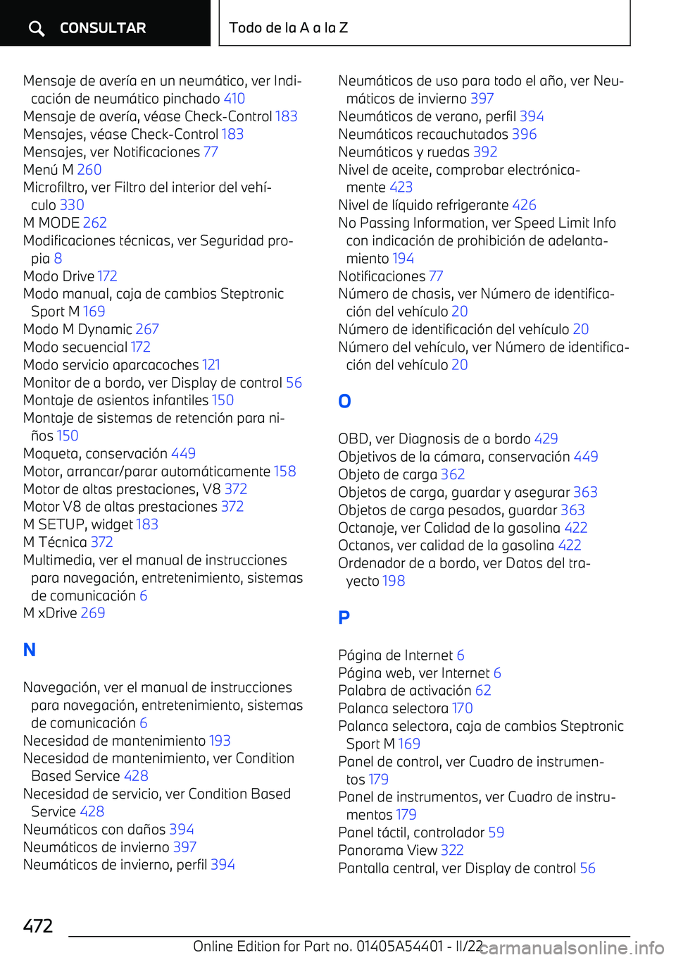 BMW X5 M 2022  Manuales de Empleo (in Spanish) Mensaje de aver