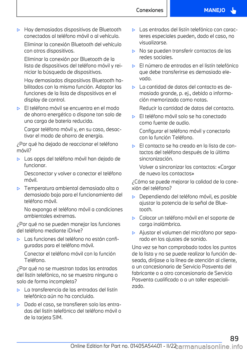 BMW X5 M 2022  Manuales de Empleo (in Spanish) 