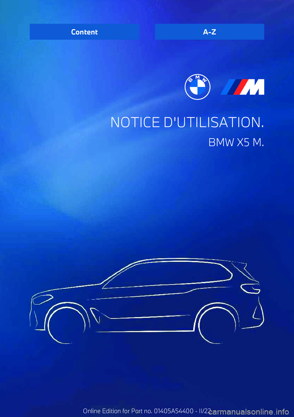 BMW X5 M 2022 Notices Demploi (in French) NOTICE D BMW X5 M 2022 Notices Demploi (in French) NOTICE D