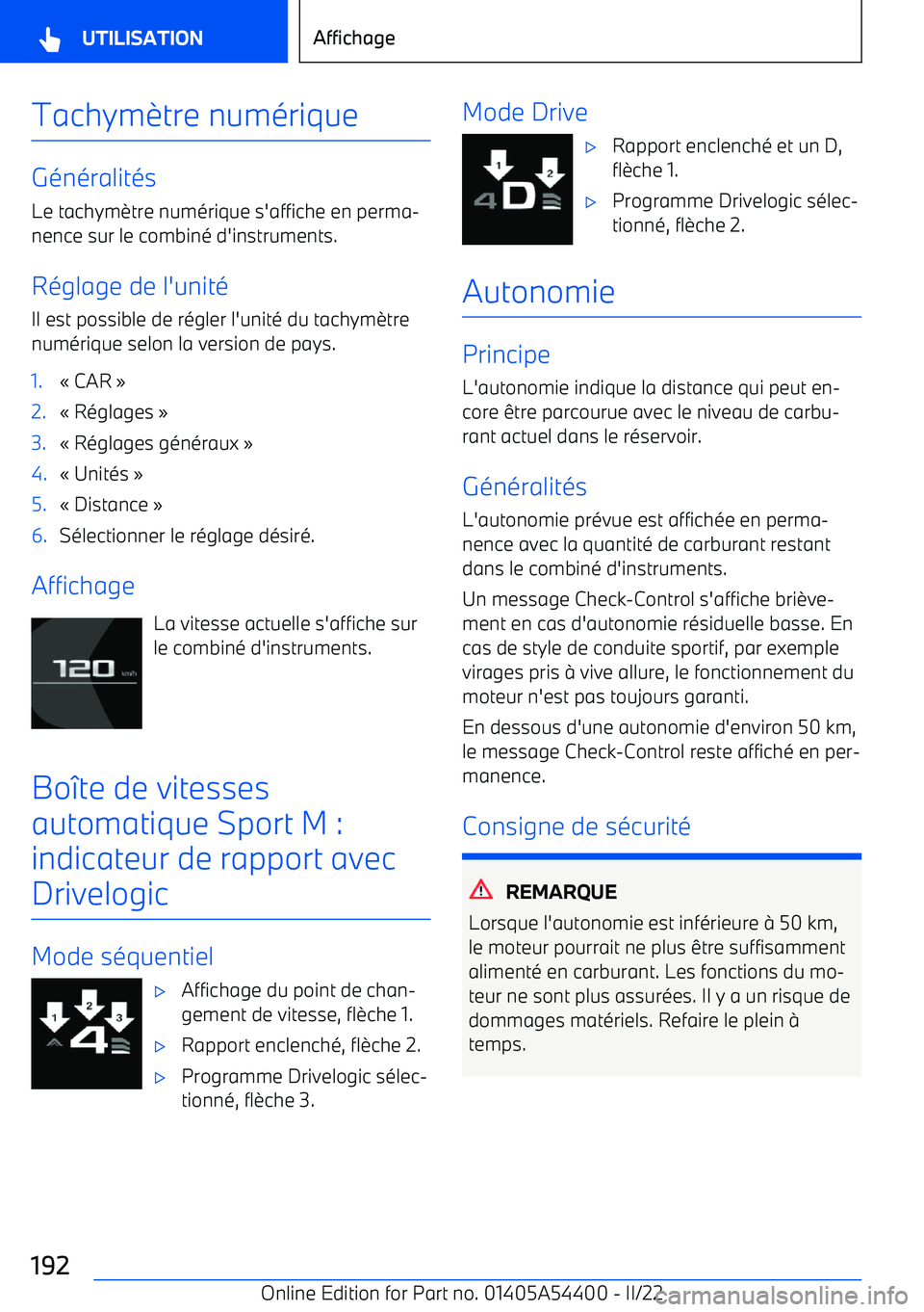 BMW X5 M 2022 Notices Demploi (in French) Tachym BMW X5 M 2022 Notices Demploi (in French) Tachym