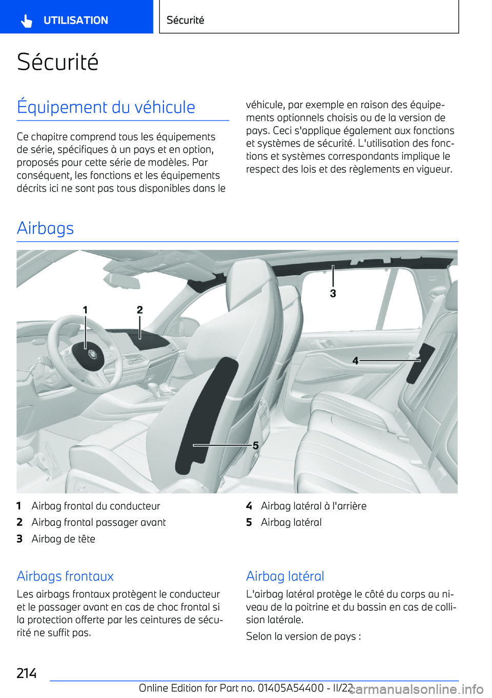 BMW X5 M 2022  Notices Demploi (in French) Sécurité