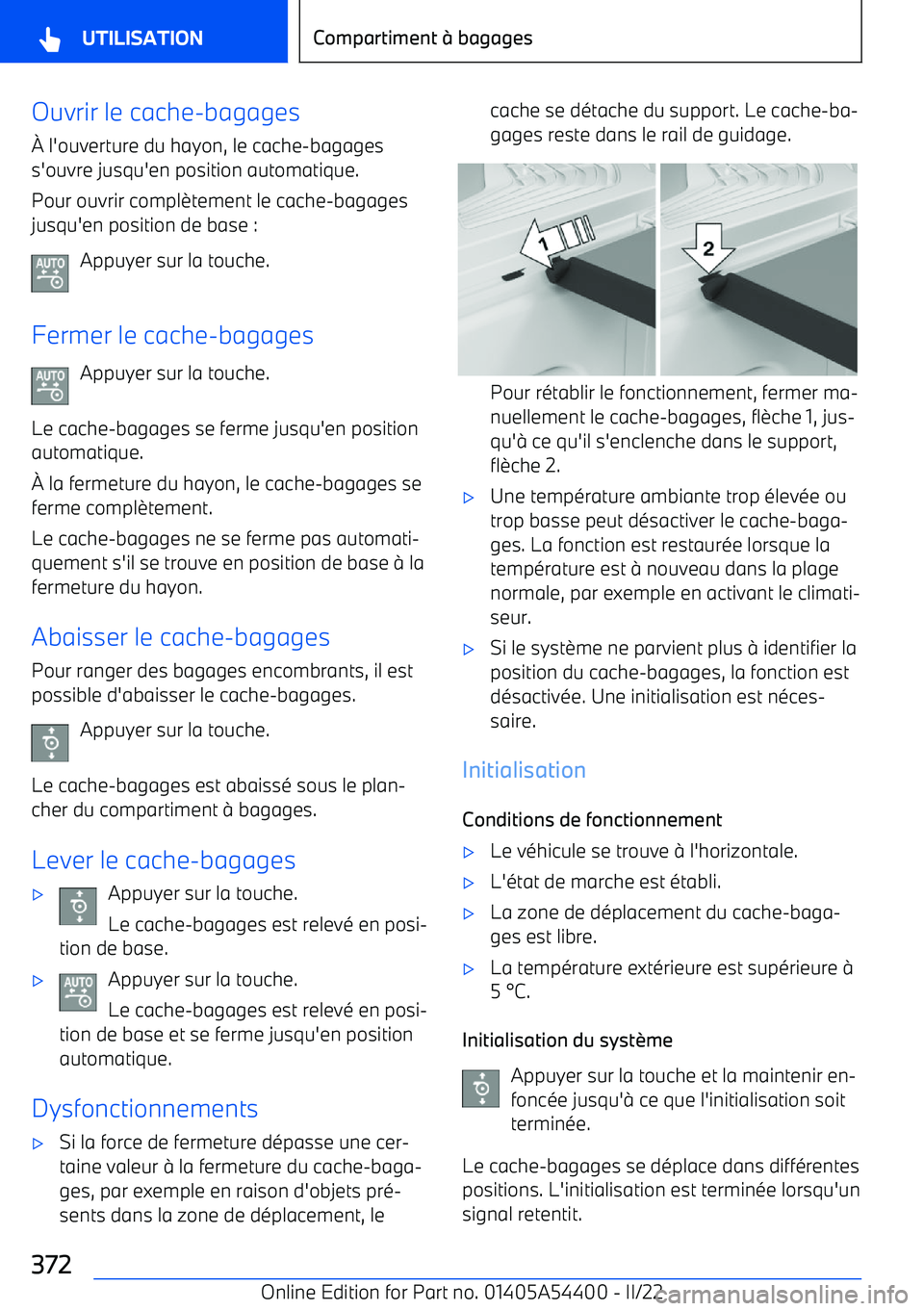 BMW X5 M 2022  Notices Demploi (in French) Ouvrir le cache