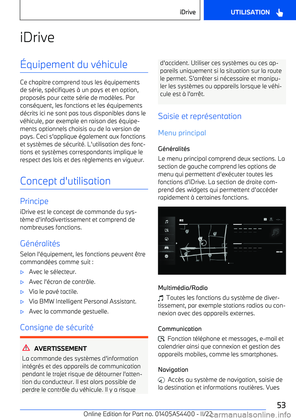 BMW X5 M 2022 Notices Demploi (in French) iDrive BMW X5 M 2022 Notices Demploi (in French) iDrive