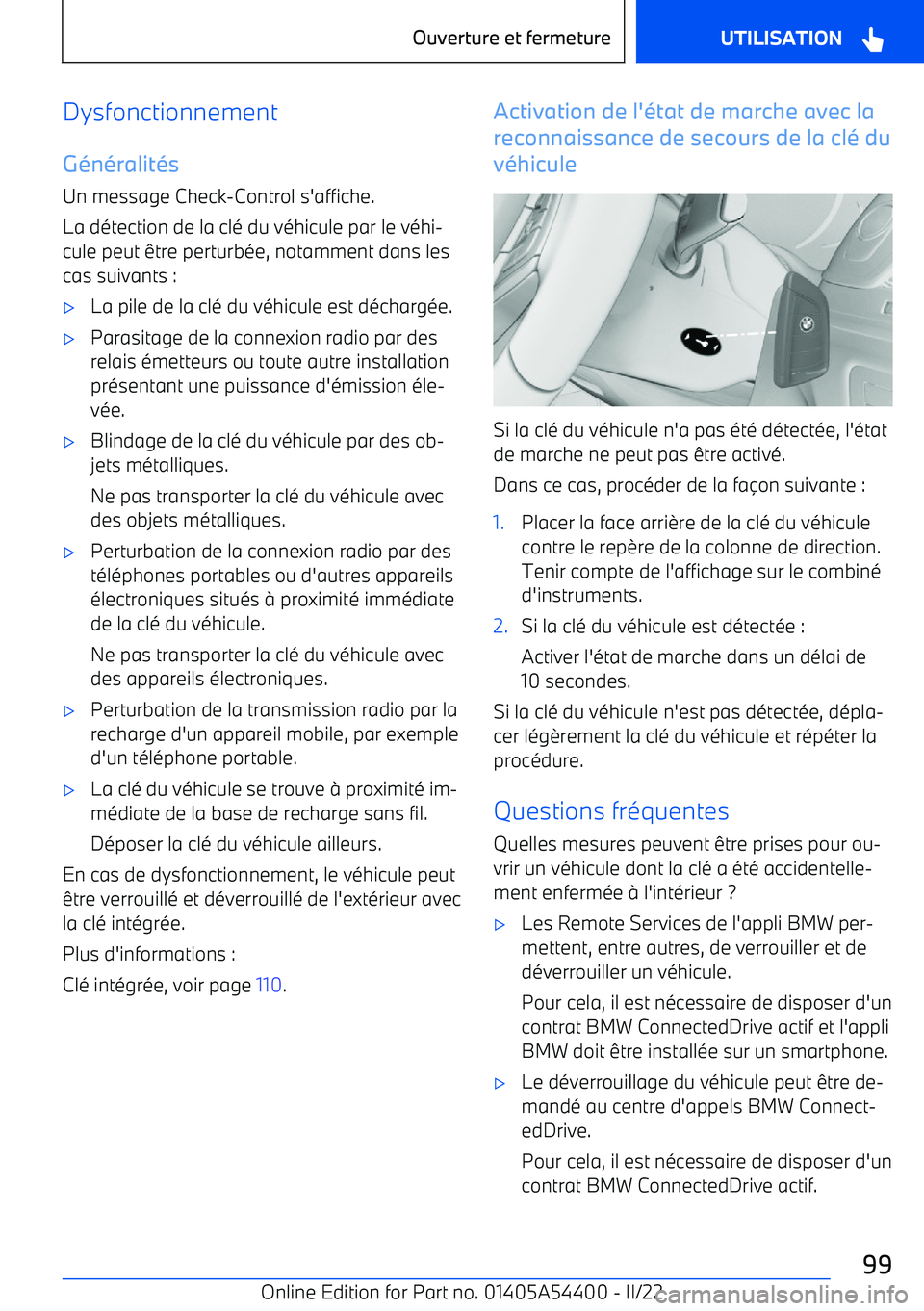 BMW X5 M 2022  Notices Demploi (in French) DysfonctionnementG