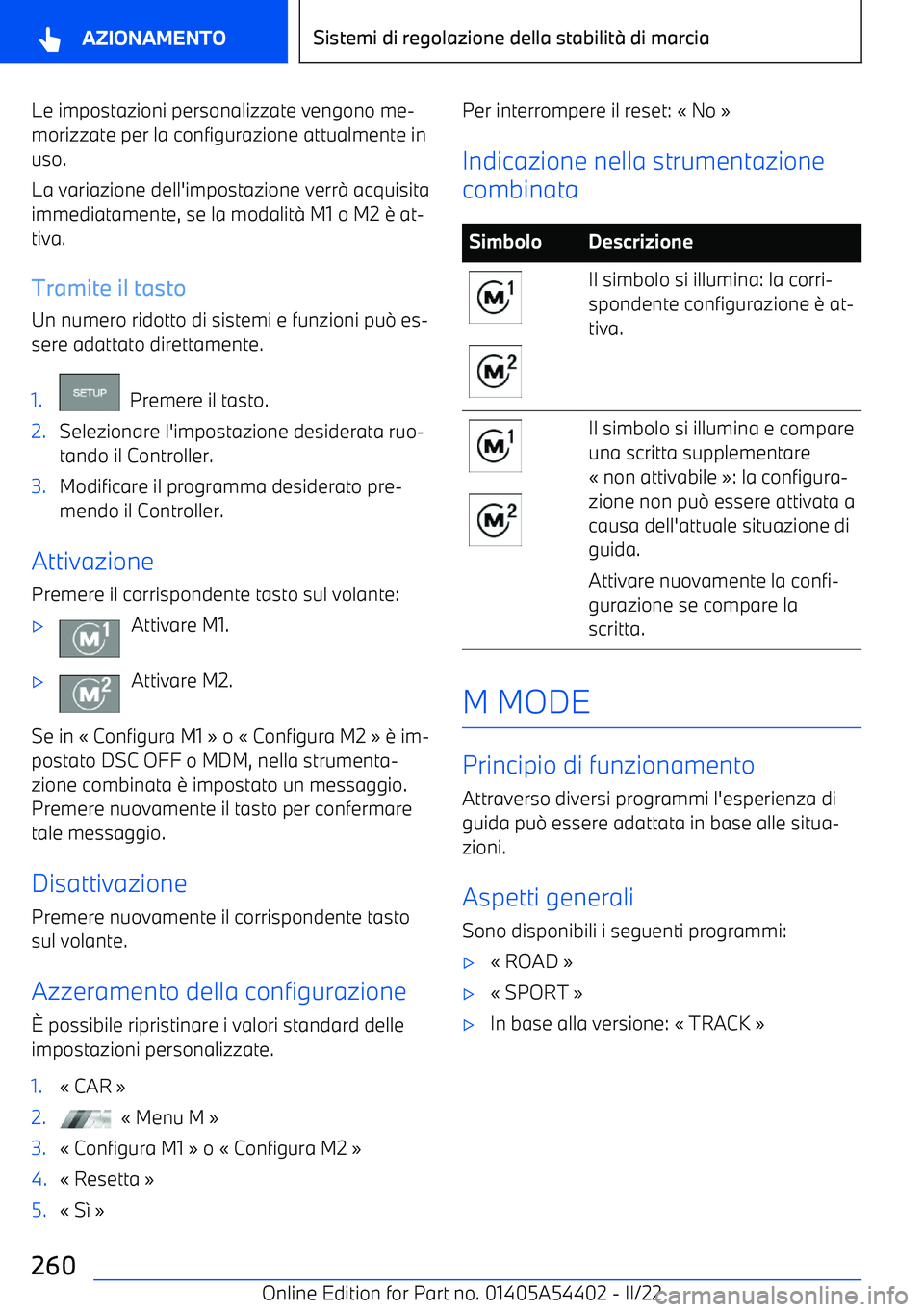 BMW X5 M 2022 Libretti Di Uso E manutenzione (in Italian) Le impostazioni personalizzate vengono me BMW X5 M 2022 Libretti Di Uso E manutenzione (in Italian) Le impostazioni personalizzate vengono me