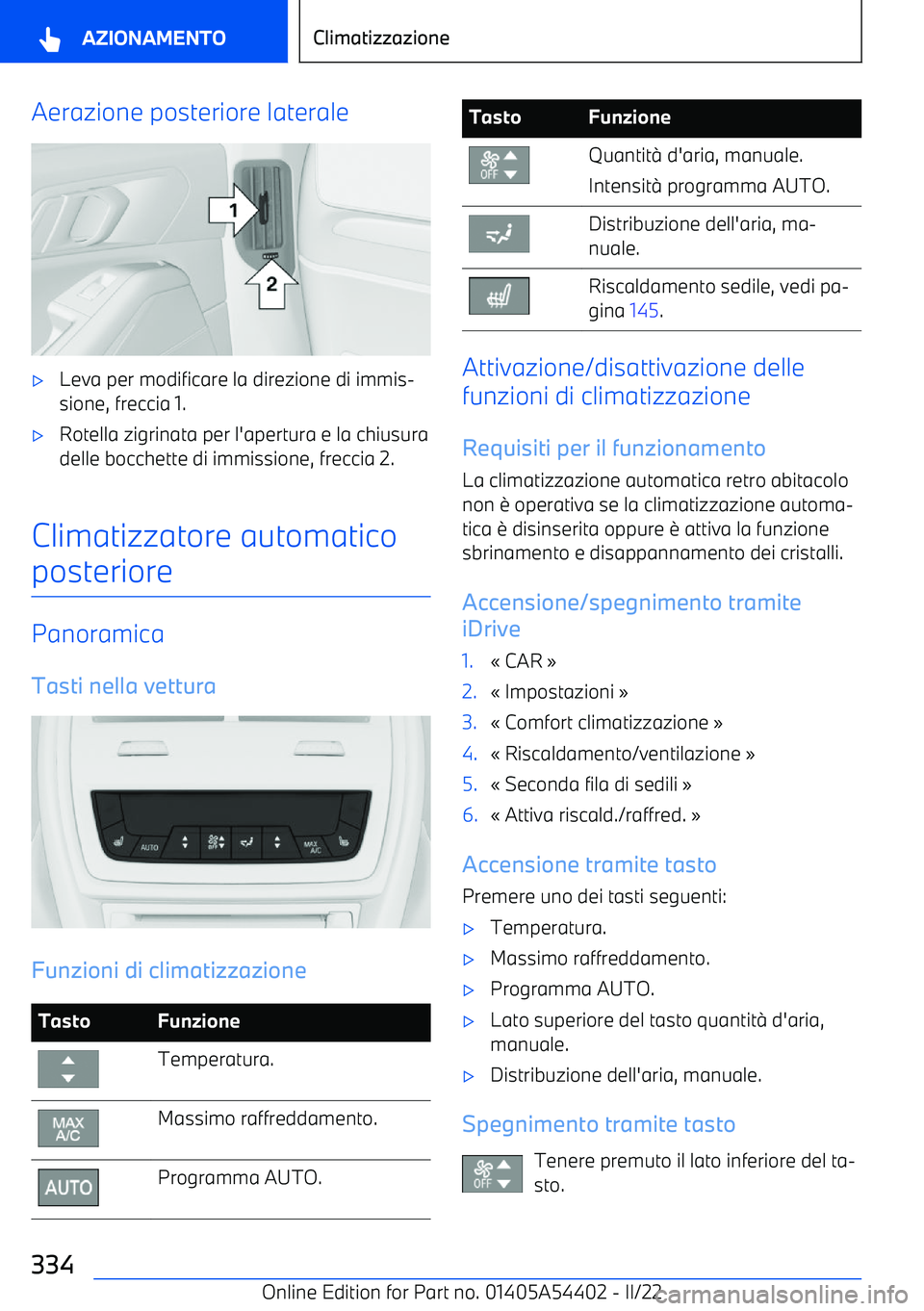 BMW X5 M 2022 Libretti Di Uso E manutenzione (in Italian) Aerazione posteriore laterale BMW X5 M 2022 Libretti Di Uso E manutenzione (in Italian) Aerazione posteriore laterale