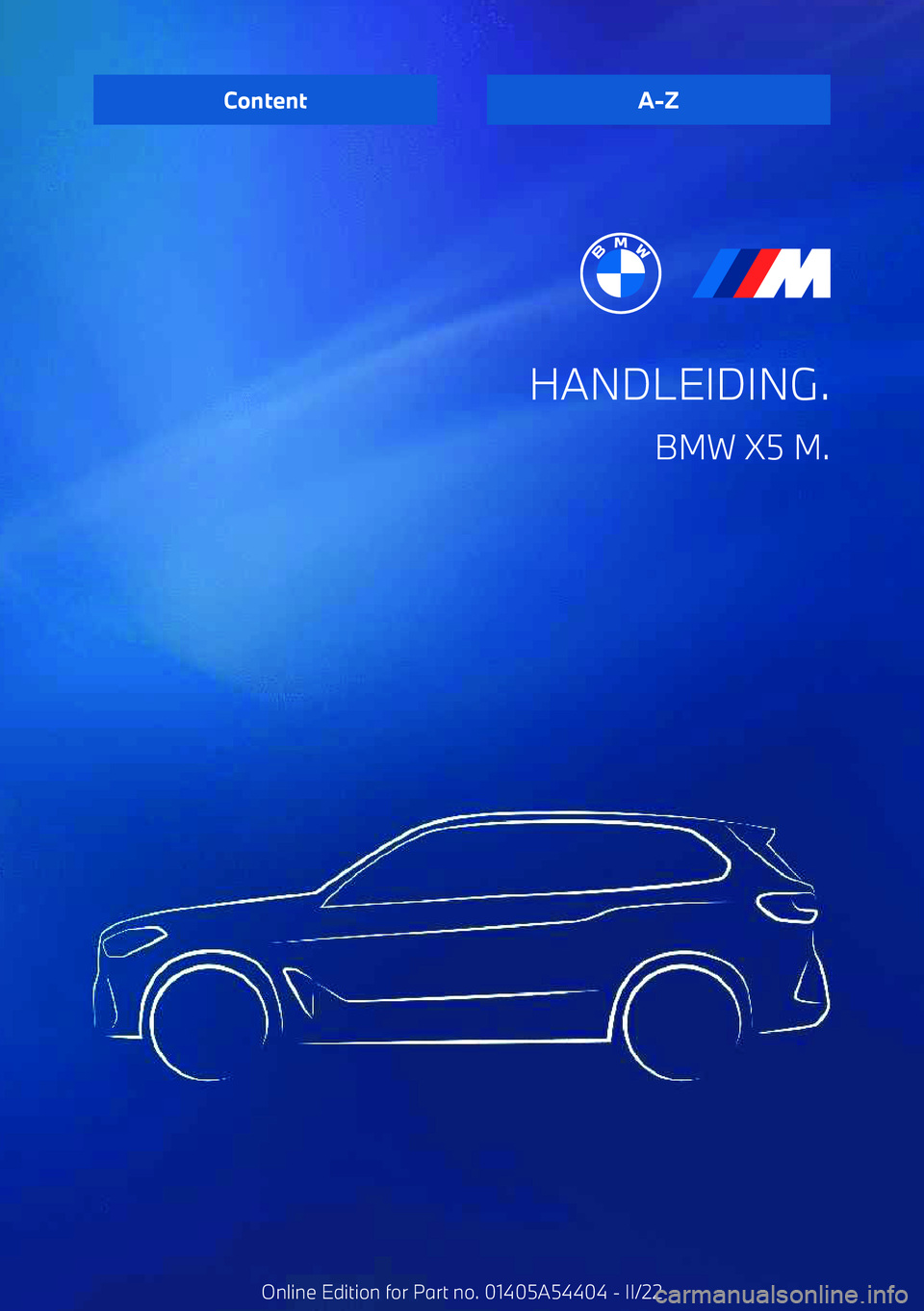 BMW X5 M 2022  Instructieboekjes (in Dutch) HANDLEIDING.BMW X5 M.ContentA