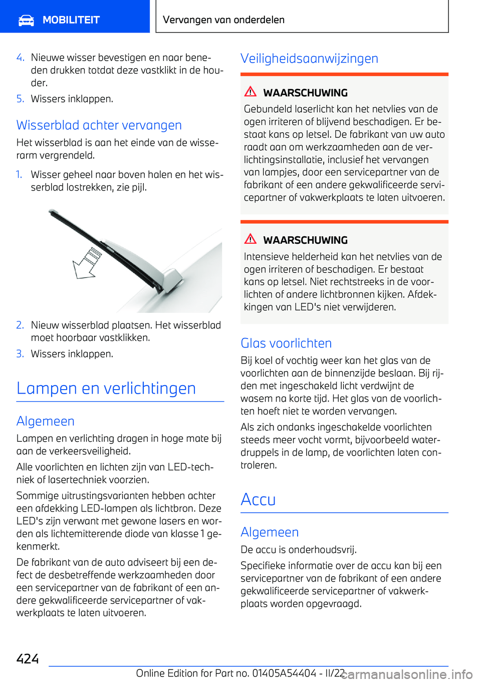 BMW X5 M 2022 Instructieboekjes (in Dutch) 4.Nieuwe wisser bevestigen en naar bene BMW X5 M 2022 Instructieboekjes (in Dutch) 4.Nieuwe wisser bevestigen en naar bene