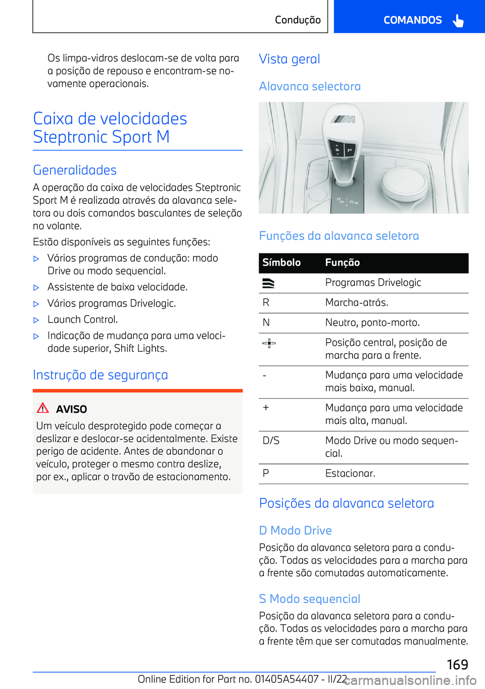 BMW X5 M 2022  Manual do condutor (in Portuguese) Os limpa
