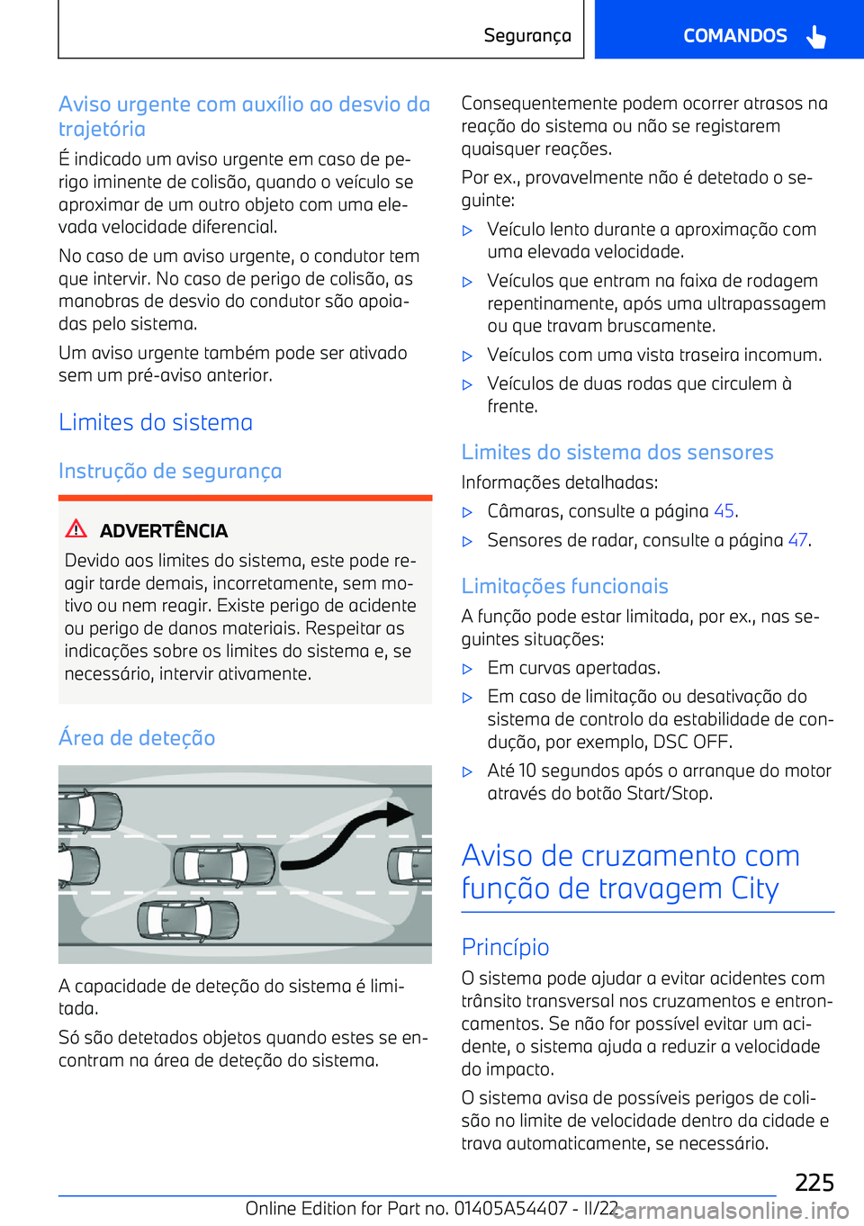 BMW X5 M 2022  Manual do condutor (in Portuguese) Aviso urgente com aux