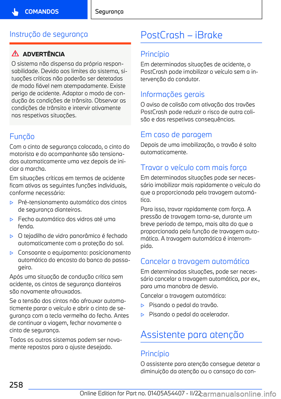BMW X5 M 2022  Manual do condutor (in Portuguese) Instruo de seguran a
ADVERT