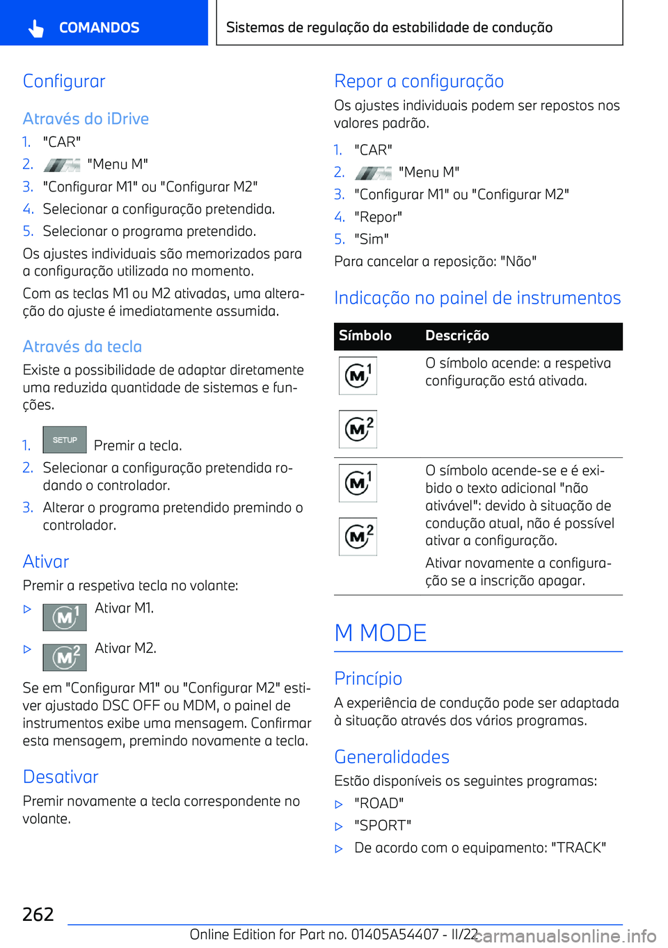 BMW X5 M 2022  Manual do condutor (in Portuguese) Configurar
Atrav
