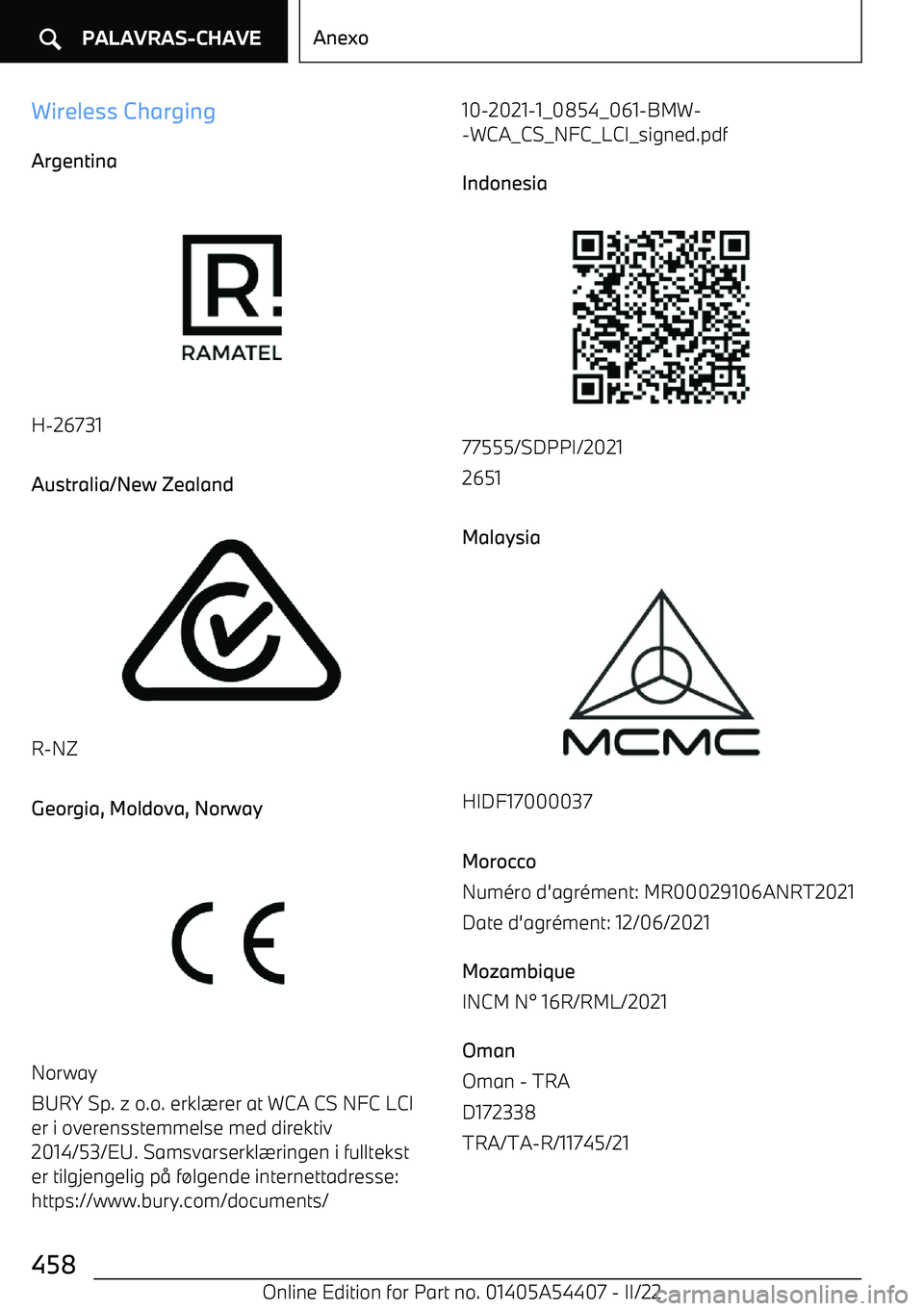 BMW X5 M 2022  Manual do condutor (in Portuguese) Wireless ChargingArgentina
H