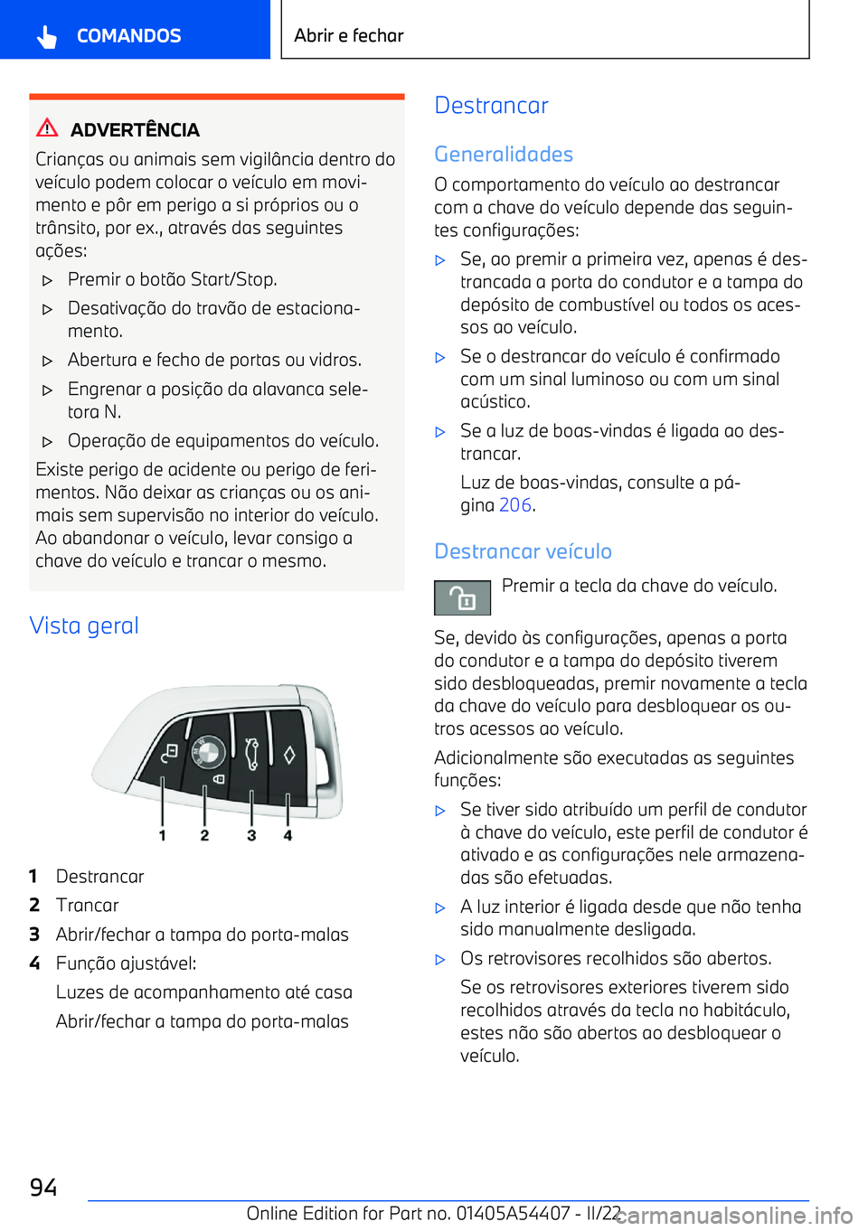 BMW X5 M 2022  Manual do condutor (in Portuguese) ADVERT