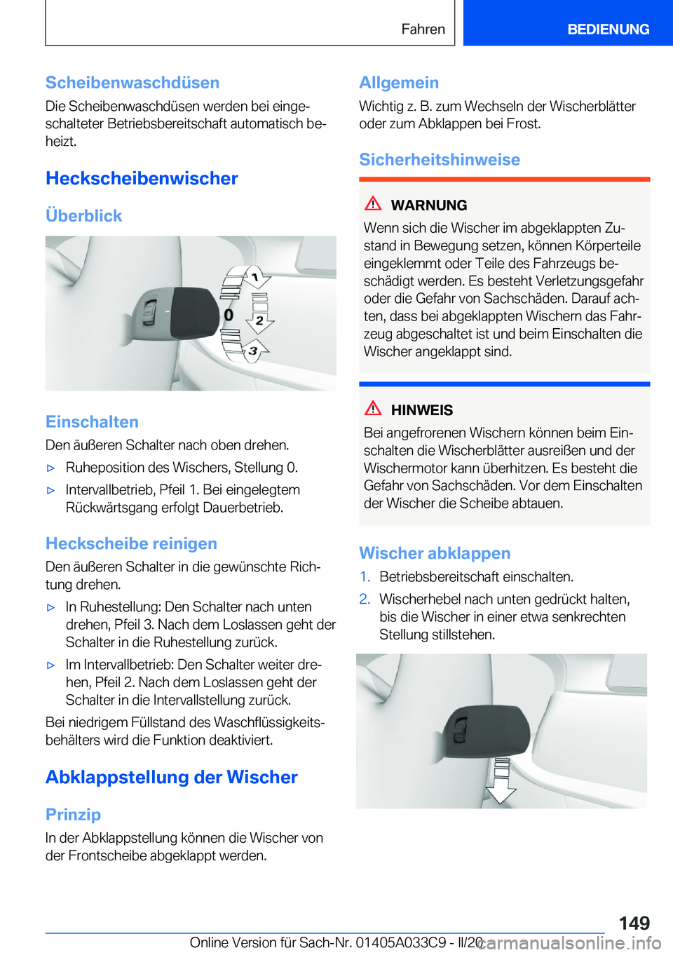 BMW X5 M 2020  Betriebsanleitungen (in German) �S�c�h�e�i�b�e�n�w�a�s�c�h�d�