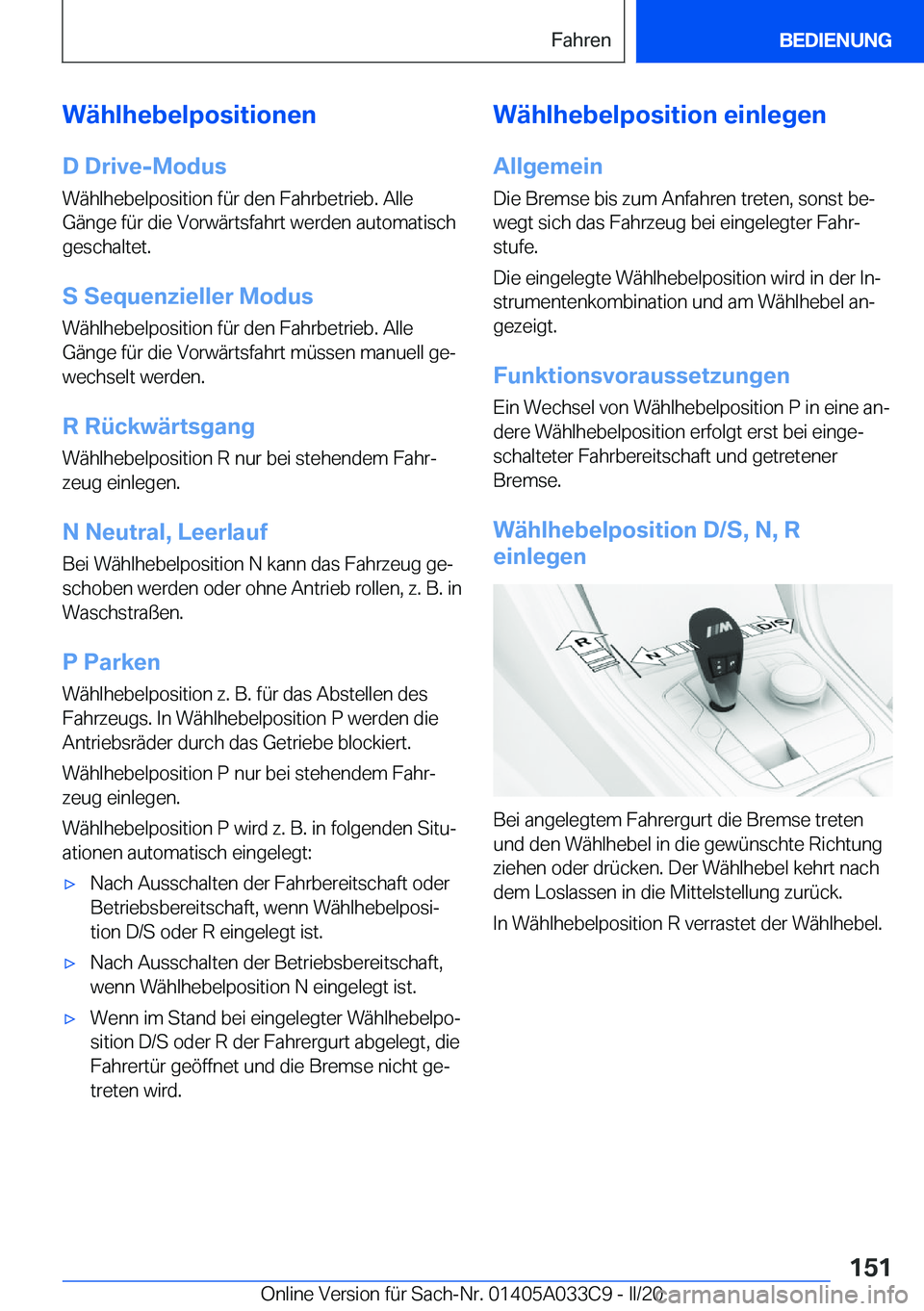 BMW X5 M 2020  Betriebsanleitungen (in German) �W�