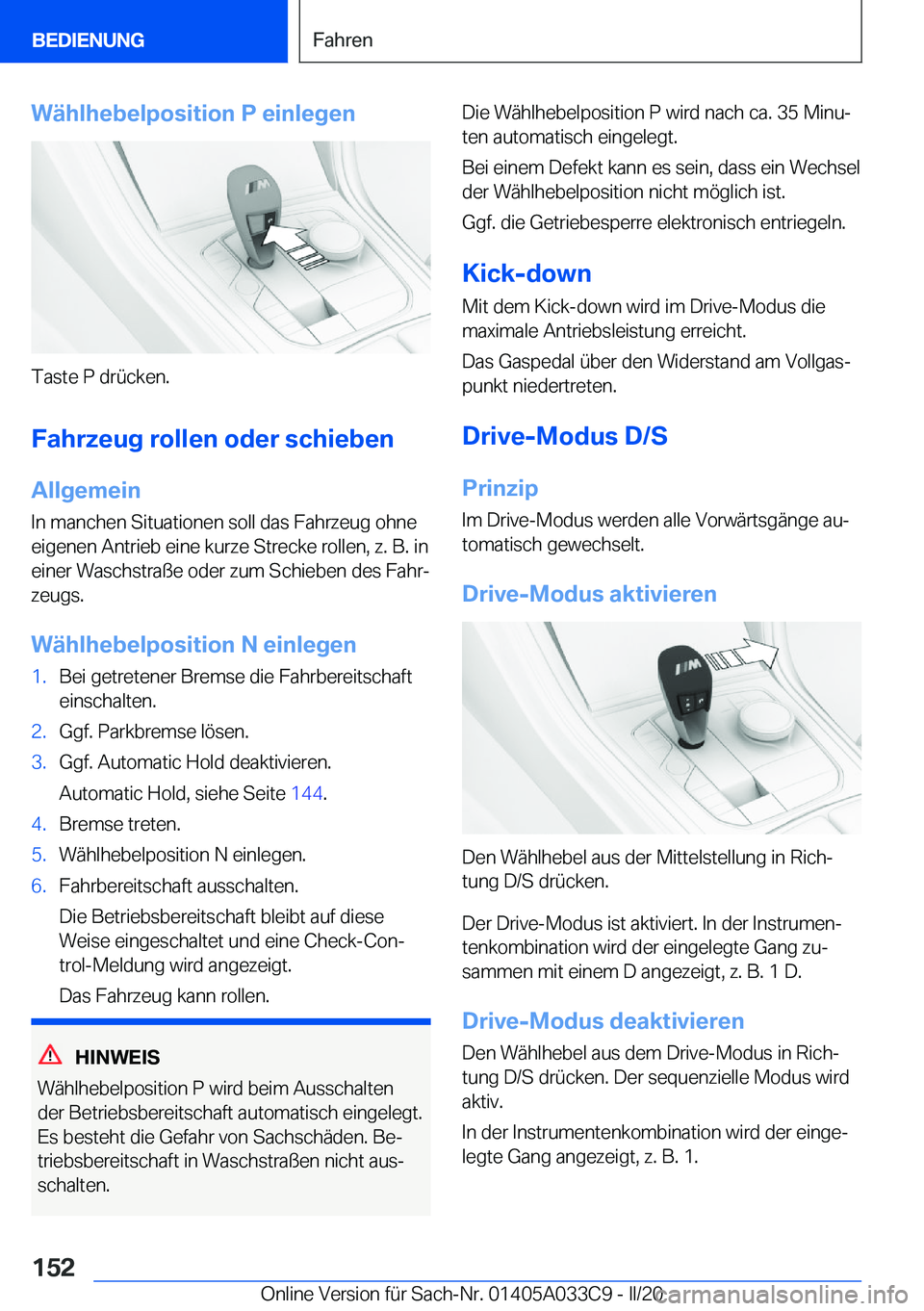 BMW X5 M 2020  Betriebsanleitungen (in German) �W�