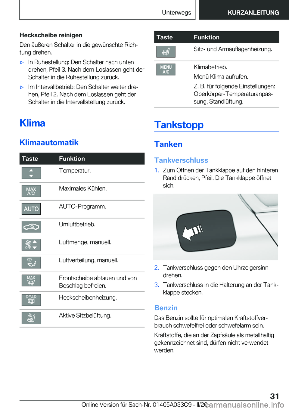 BMW X5 M 2020  Betriebsanleitungen (in German) �H�e�c�k�s�c�h�e�i�b�e��r�e�i�n�i�g�e�n
�D�e�n��