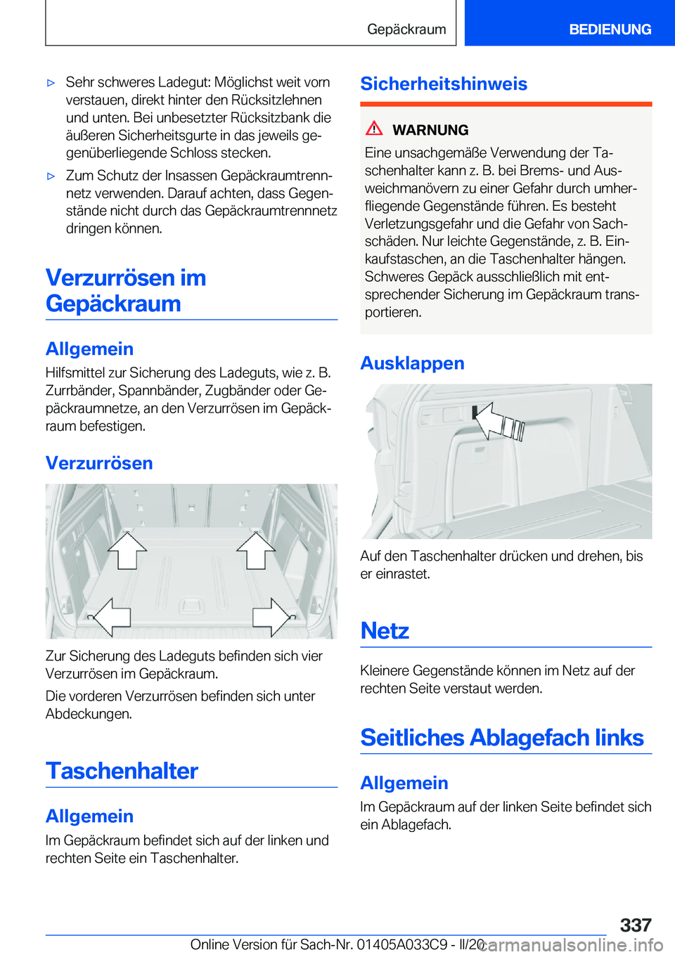 BMW X5 M 2020  Betriebsanleitungen (in German) 'x�S�e�h�r��s�c�h�w�e�r�e�s��L�a�d�e�g�u�t�:��M�
