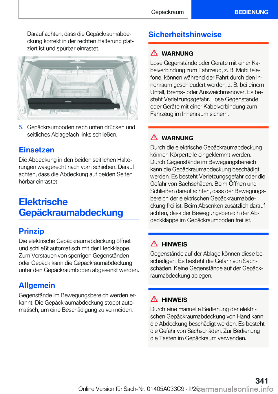 BMW X5 M 2020  Betriebsanleitungen (in German) �D�a�r�a�u�f��a�c�h�t�e�n�,��d�a�s�s��d�i�e��G�e�p�
