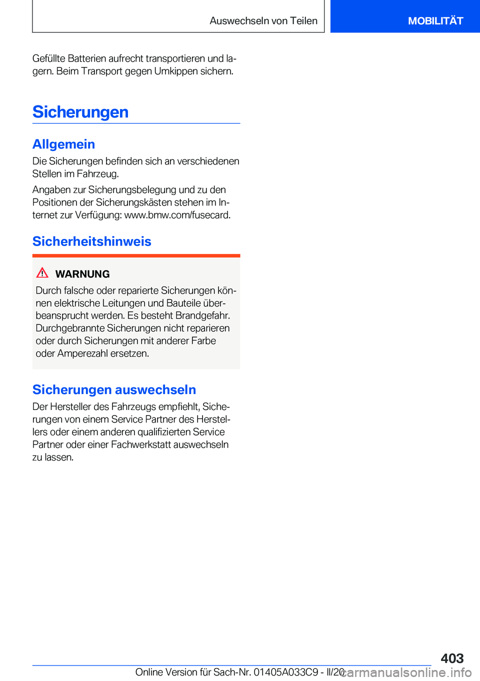 BMW X5 M 2020  Betriebsanleitungen (in German) �G�e�f�