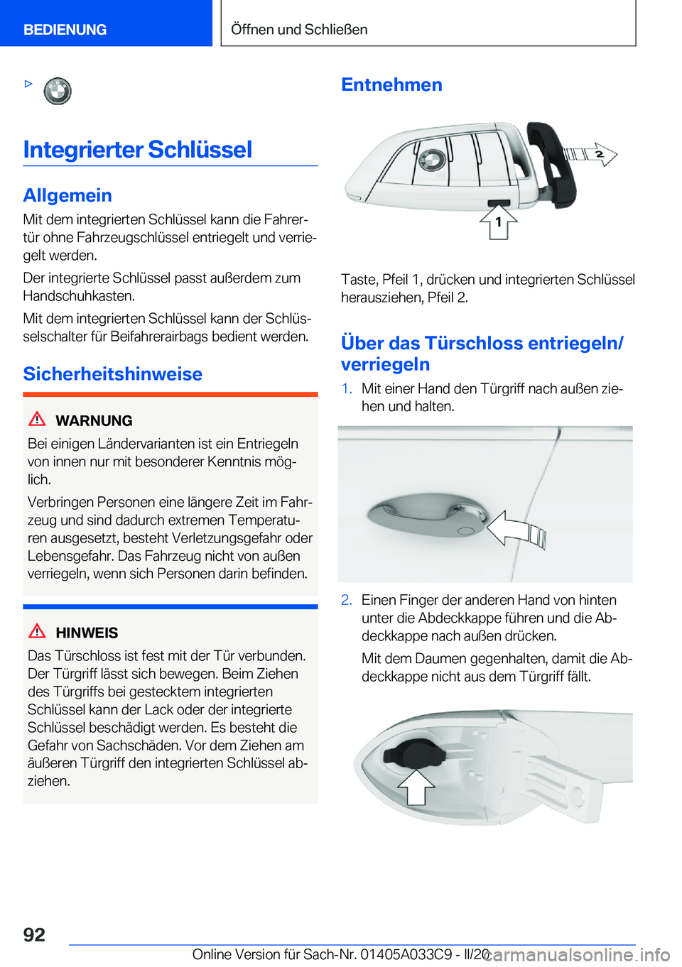 BMW X5 M 2020  Betriebsanleitungen (in German) 'x
�I�n�t�e�g�r�i�e�r�t�e�r��S�c�h�l�