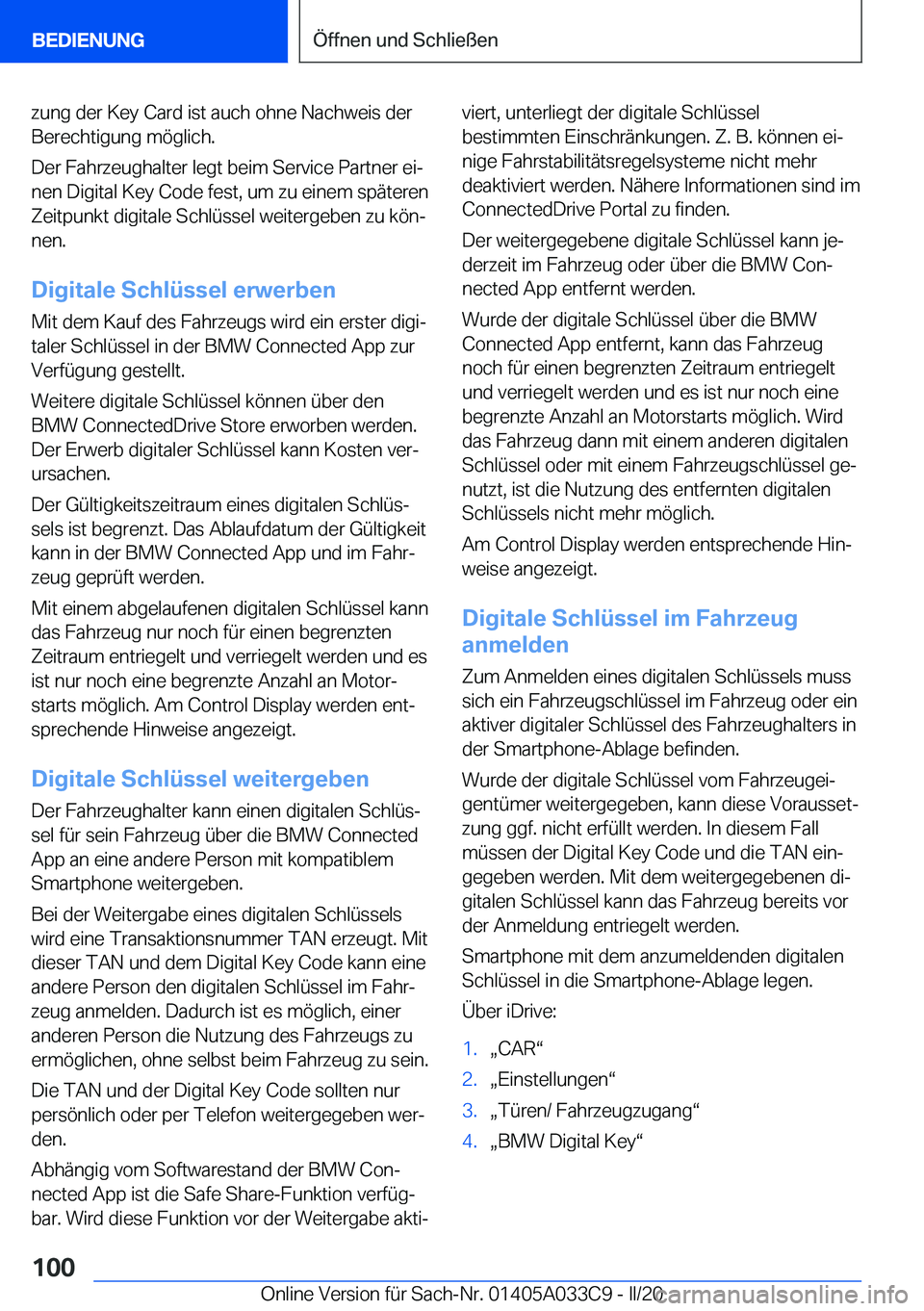 BMW X5 M 2020  Betriebsanleitungen (in German) �z�u�n�g��d�e�r��K�e�y��C�a�r�d��i�s�t��a�u�c�h��o�h�n�e��N�a�c�h�w�e�i�s��d�e�r�B�e�r�e�c�h�t�i�g�u�n�g��m�