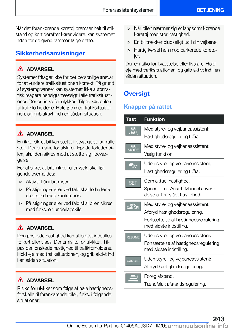 BMW X5 M 2020  InstruktionsbØger (in Danish) �N�å�r��d�e�t��f�o�r�a�n�k�