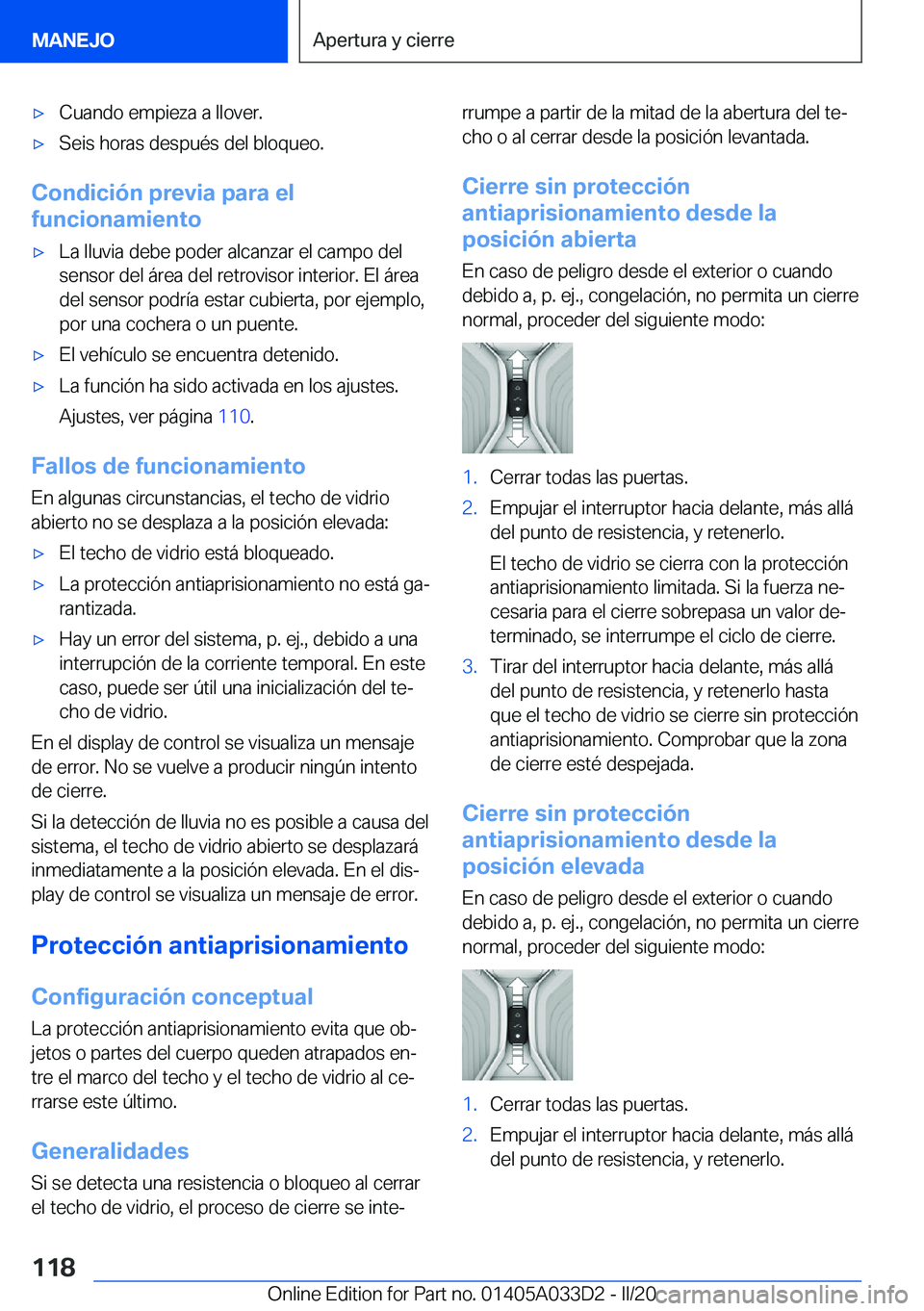 BMW X5 M 2020  Manuales de Empleo (in Spanish) 'x�C�u�a�n�d�o��e�m�p�i�e�z�a��a��l�l�o�v�e�r�.'x�S�e�i�s��h�o�r�a�s��d�e�s�p�u�