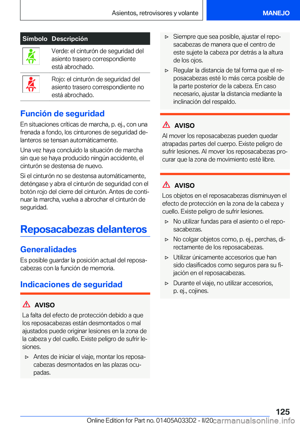 BMW X5 M 2020  Manuales de Empleo (in Spanish) �S�