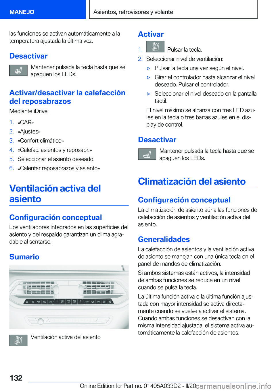 BMW X5 M 2020  Manuales de Empleo (in Spanish) �l�a�s��f�u�n�c�i�o�n�e�s��s�e��a�c�t�i�v�a�n��a�u�t�o�m�