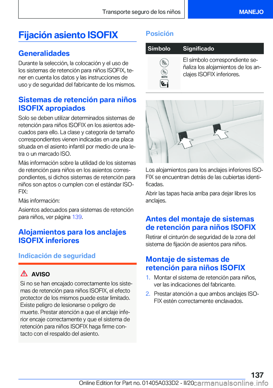 BMW X5 M 2020  Manuales de Empleo (in Spanish) �F�i�j�a�c�i�