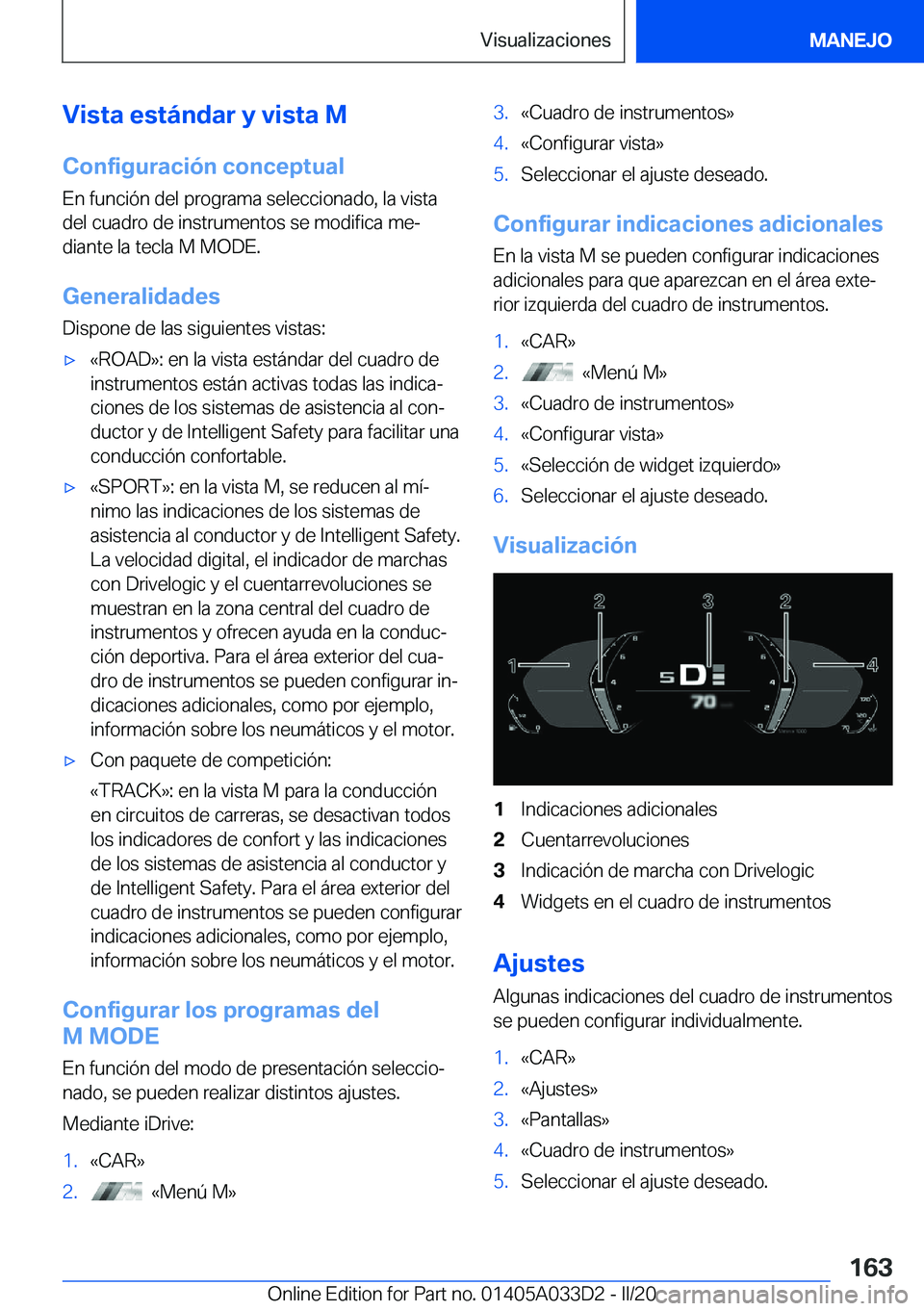 BMW X5 M 2020  Manuales de Empleo (in Spanish) �V�i�s�t�a��e�s�t�