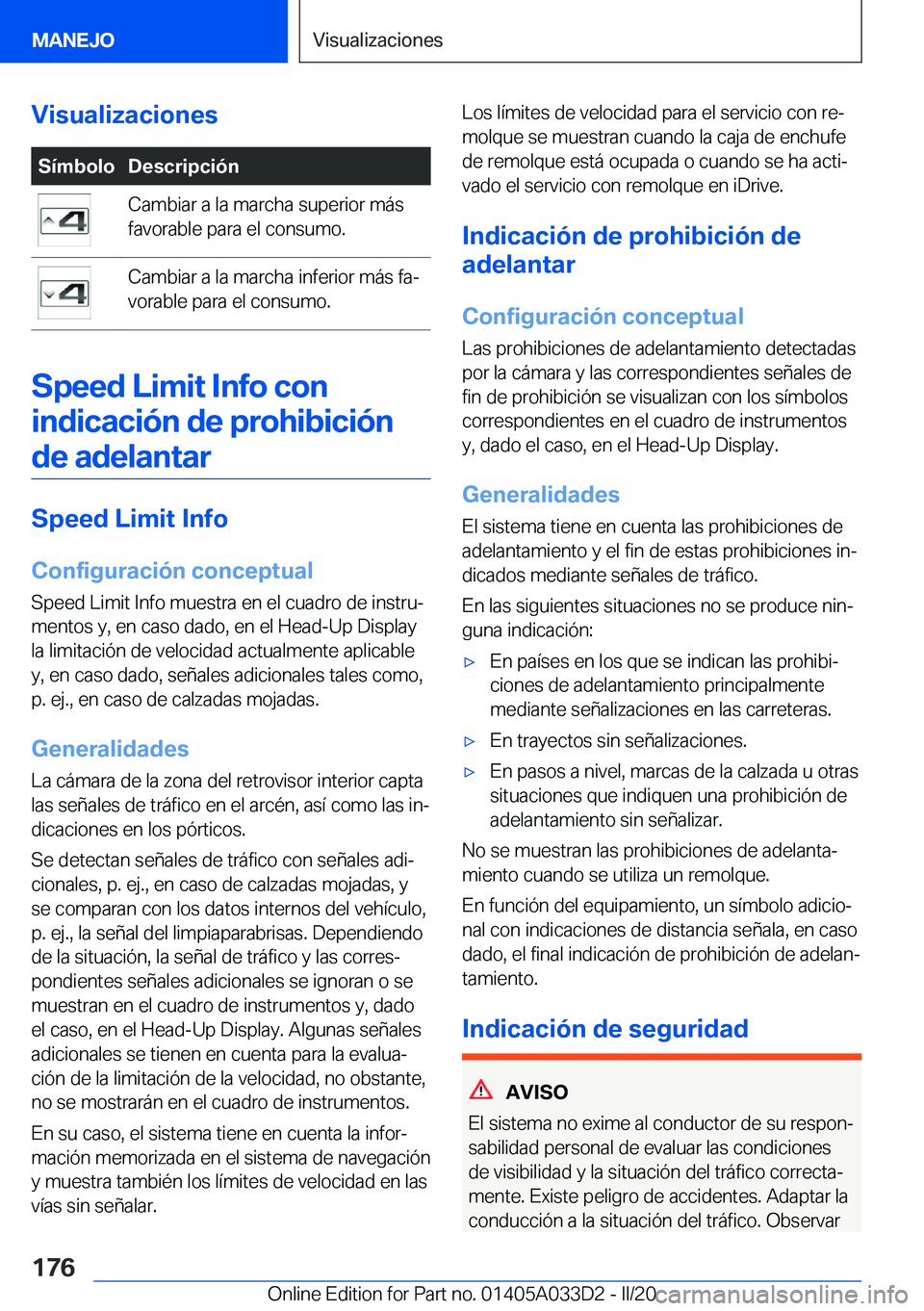 BMW X5 M 2020  Manuales de Empleo (in Spanish) �V�i�s�u�a�l�i�z�a�c�i�o�n�e�s�S�