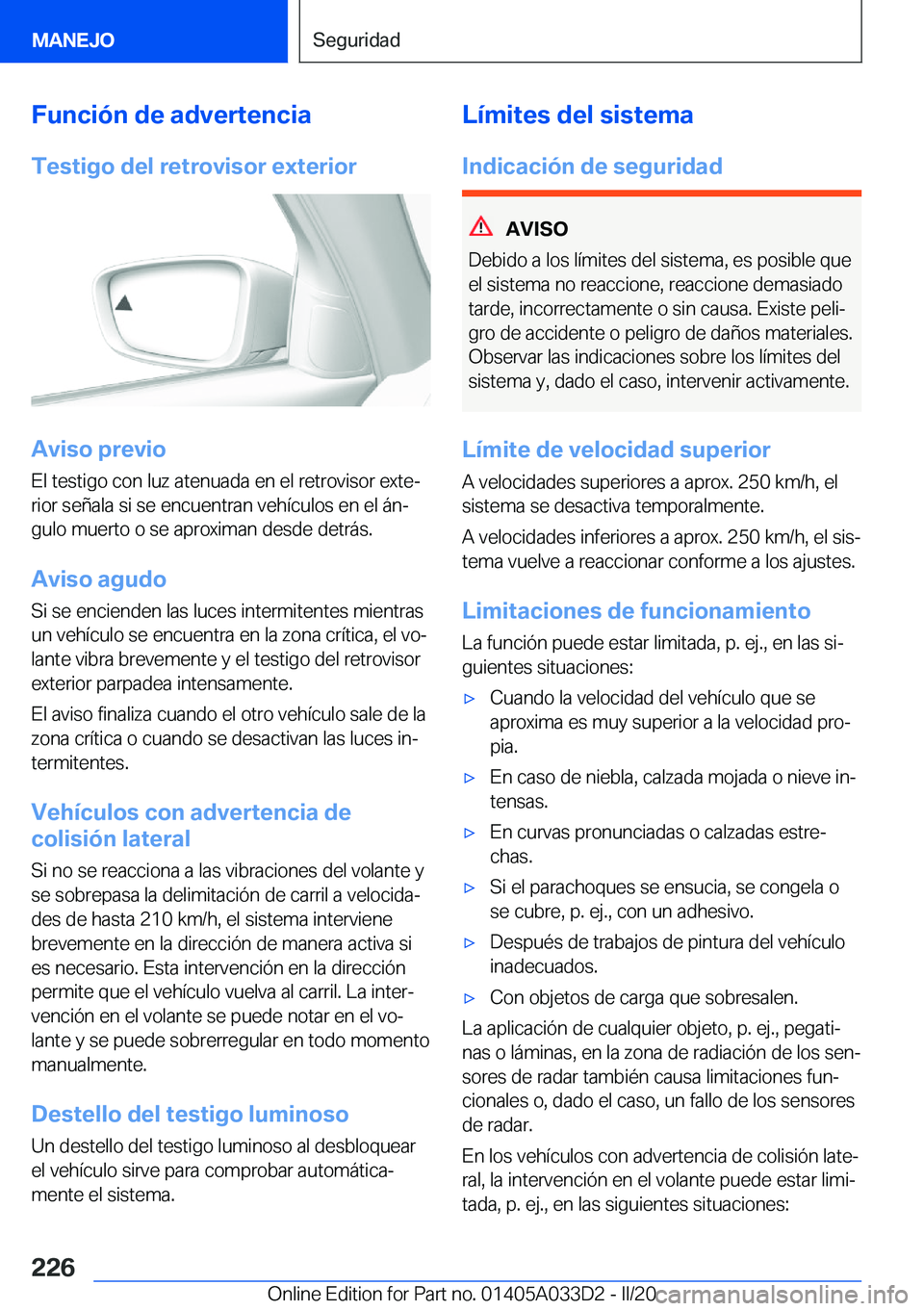 BMW X5 M 2020  Manuales de Empleo (in Spanish) �F�u�n�c�i�