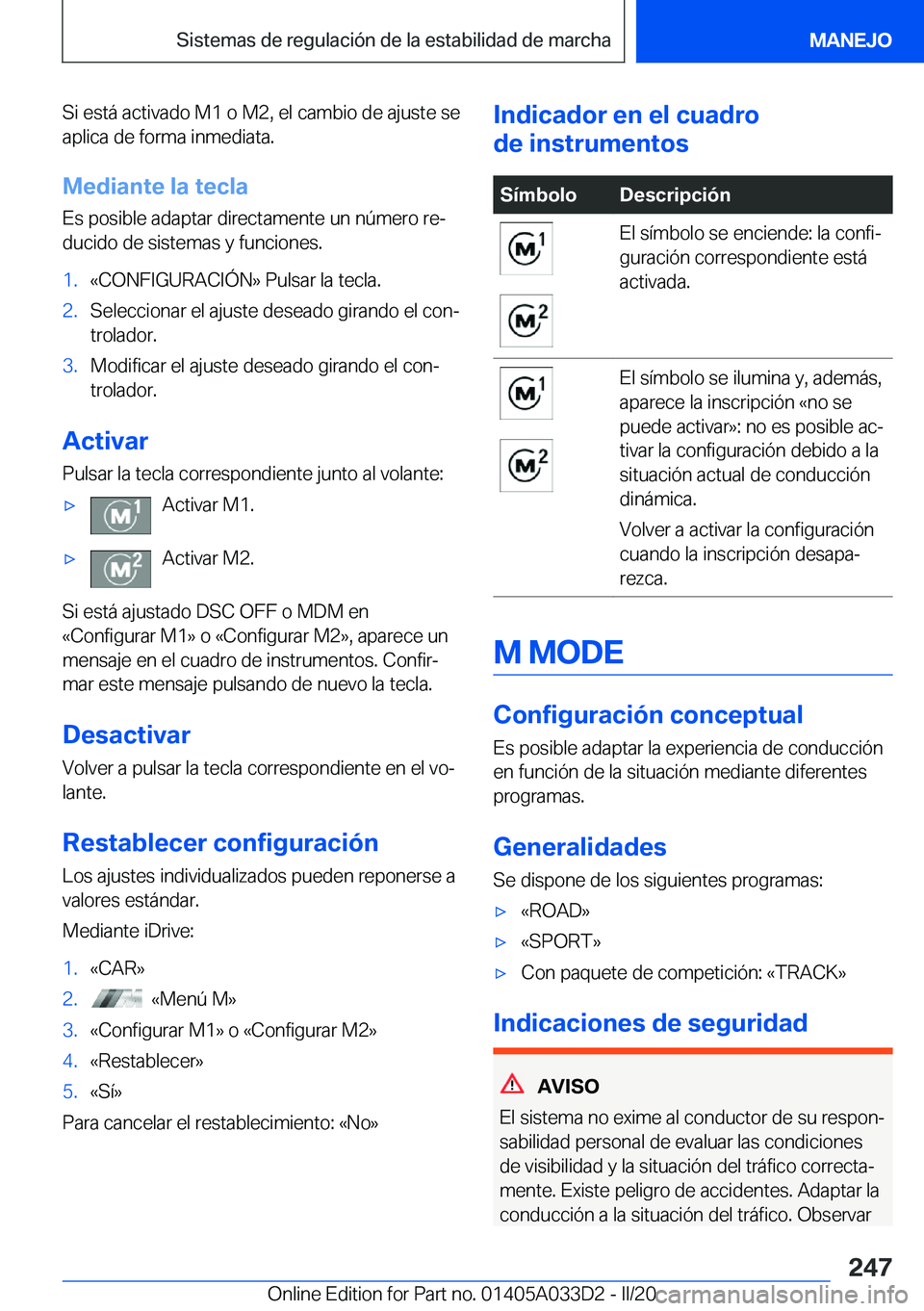 BMW X5 M 2020  Manuales de Empleo (in Spanish) �S�i��e�s�t�