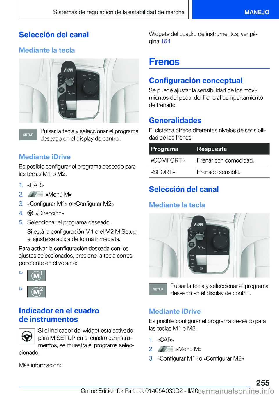 BMW X5 M 2020  Manuales de Empleo (in Spanish) �S�e�l�e�c�c�i�